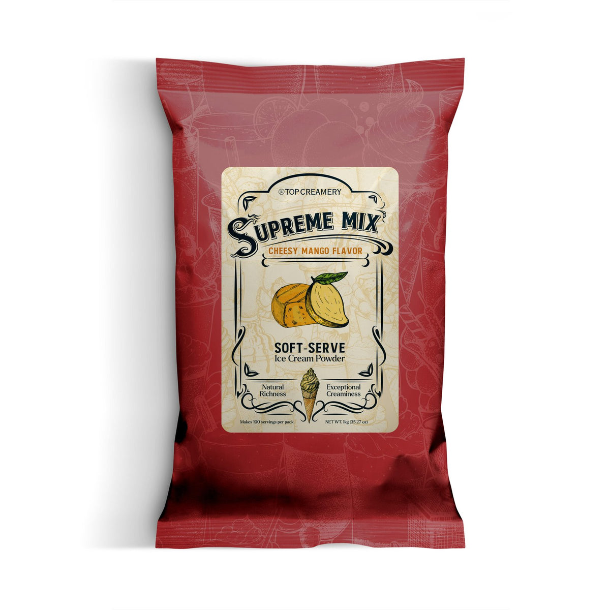 Supreme Mix Cheesy Mango Soft-Serve Ice Cream Powder 1kg — pack front