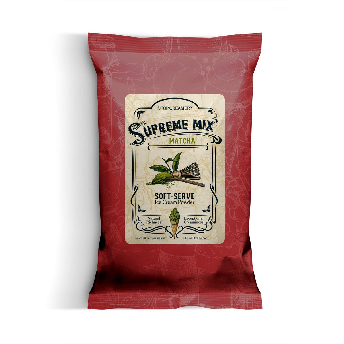 Supreme Mix Matcha Soft-Serve Ice Cream Powder 1kg — pack front